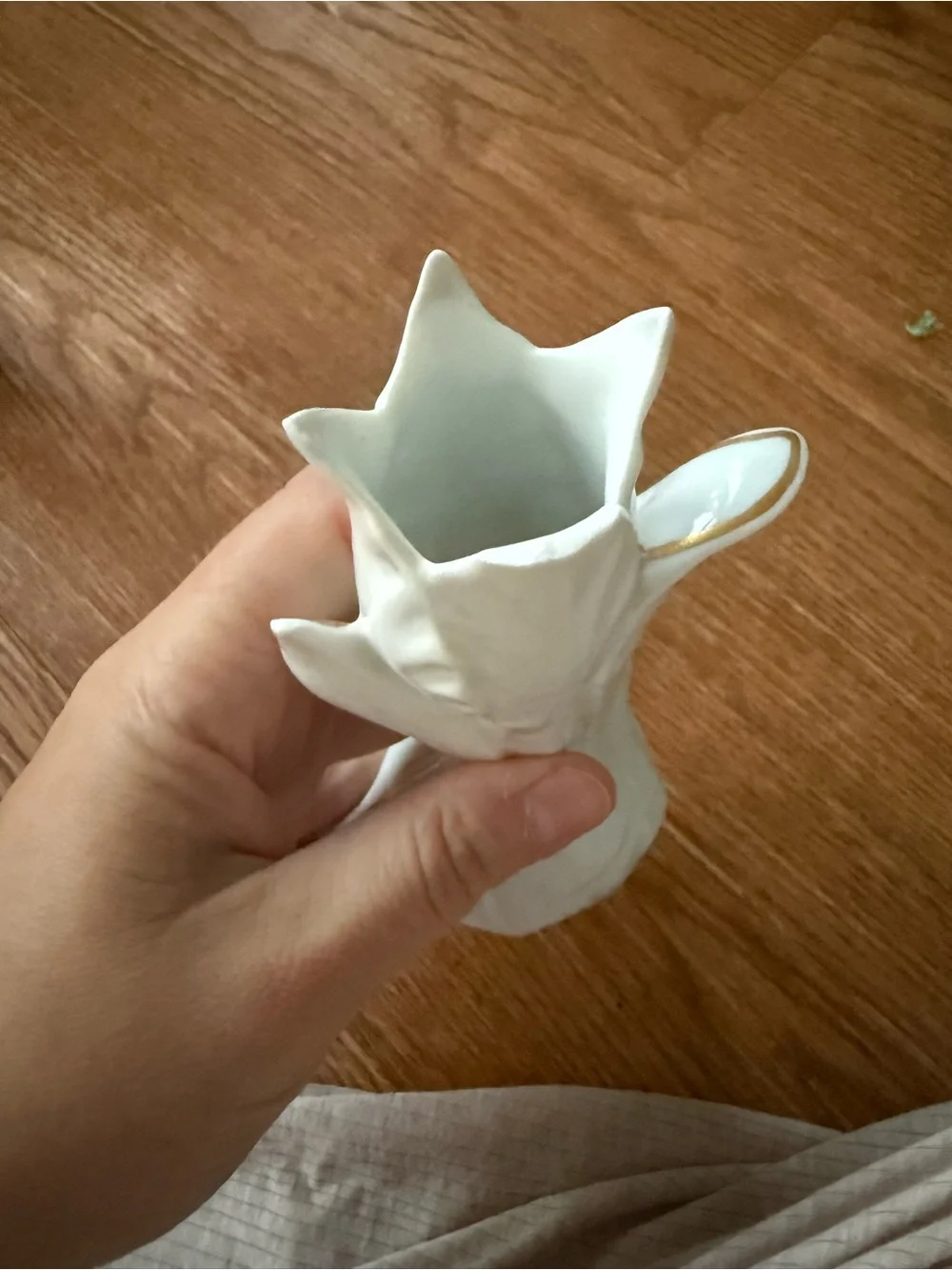 Set of 2 Vista Alegre porcelain candle holders - made in Portugal